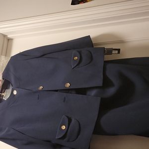 Kasper 2pc blazer and skirt suit set navy blue new